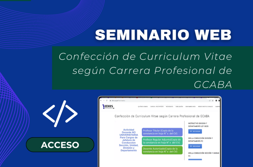  Seminario Web. Confección de Curriculum Vitae según Carrera Profesional de GCABA