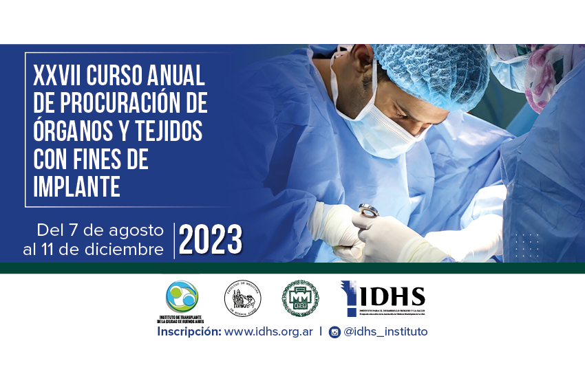  Curso de procuración de órganos gestión y tejidos para con fines de implante año 2023
